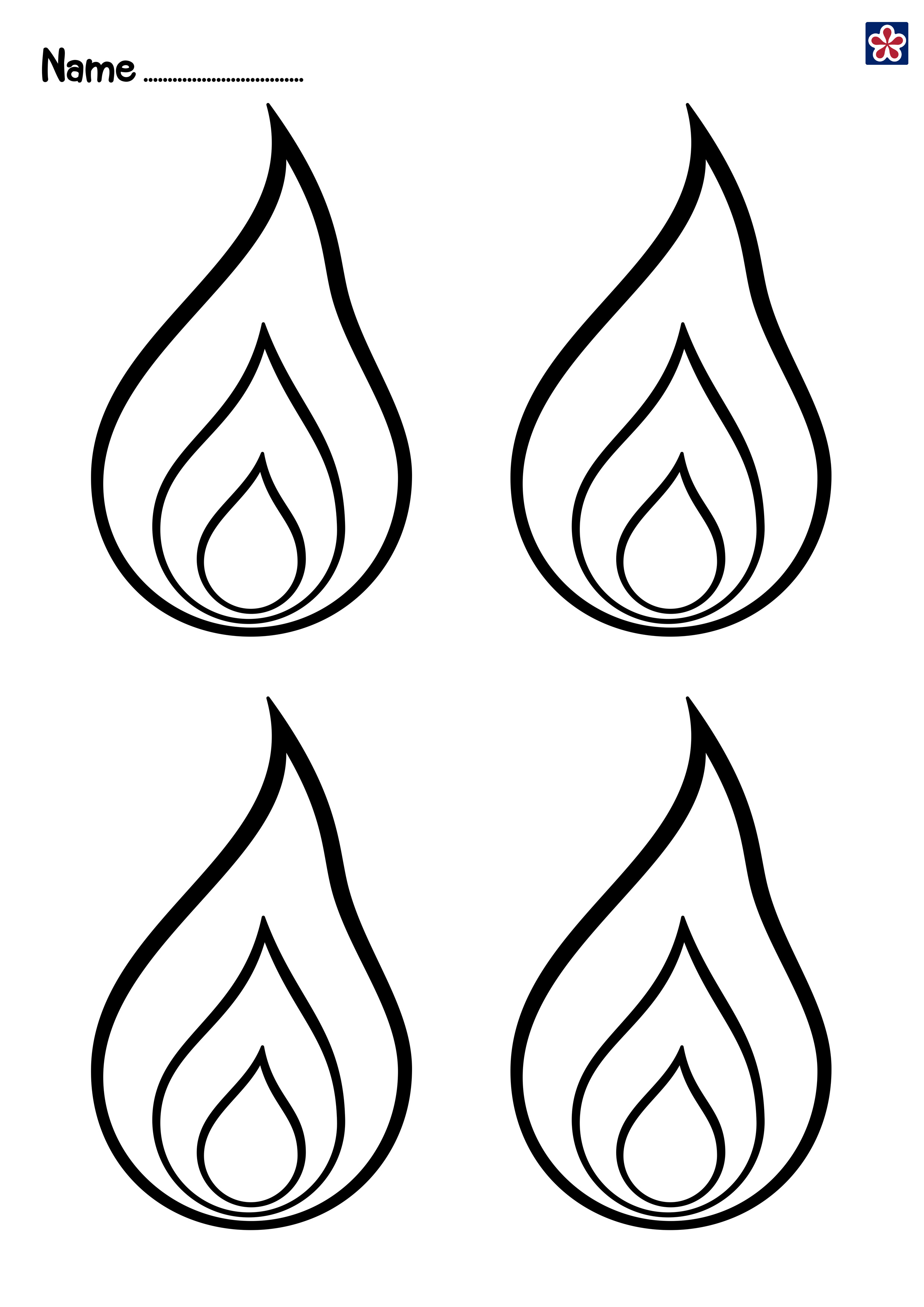Fire Landscape Coloring Page
