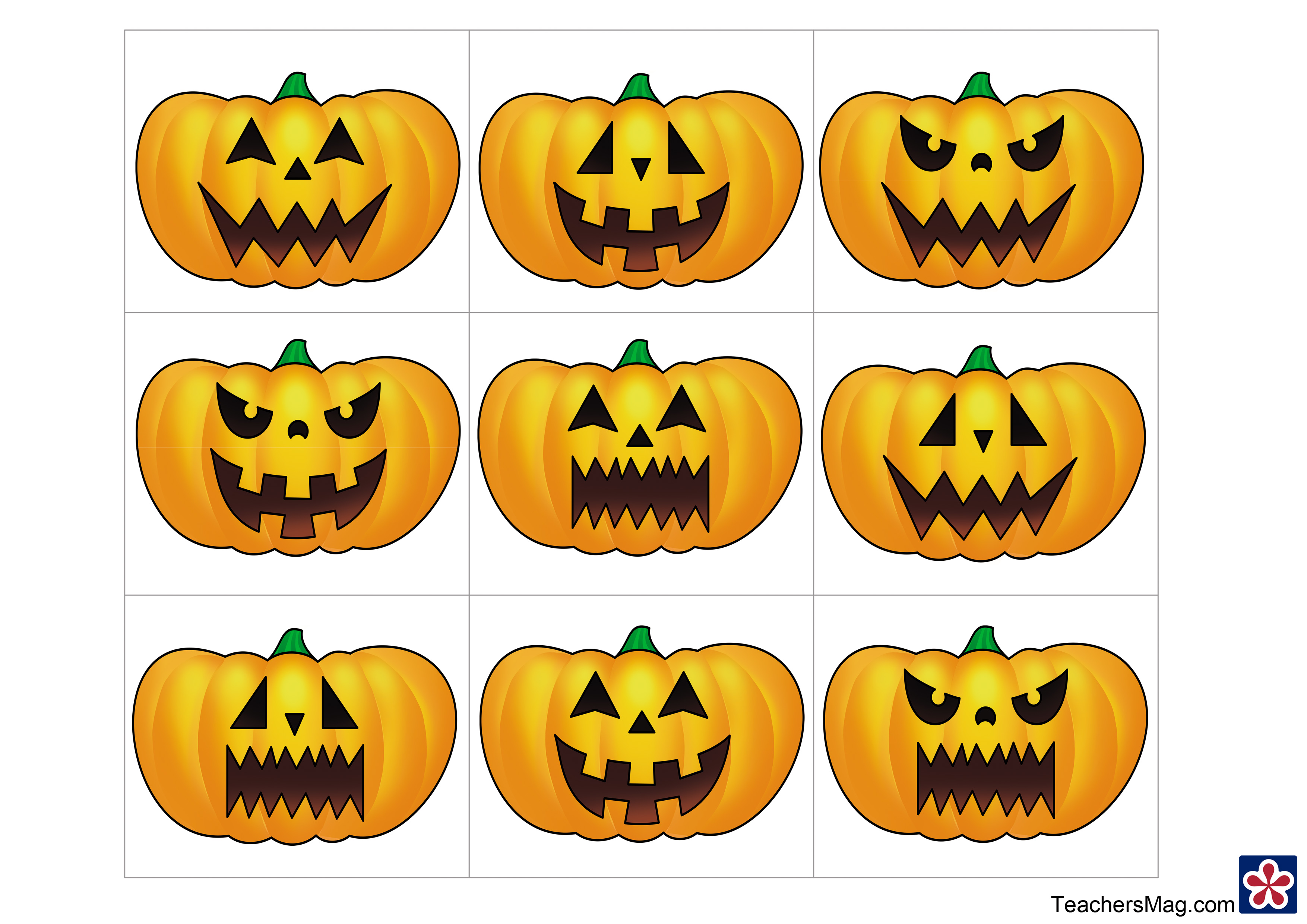 Halloween Pumpkin Pattern Activities TeachersMag com
