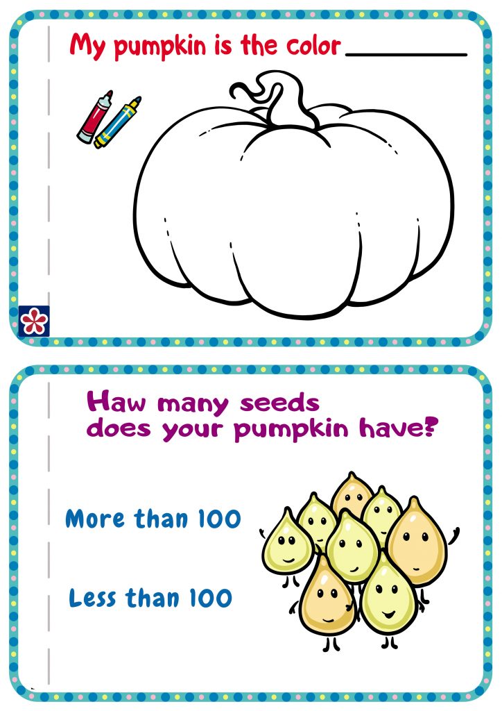 Free, "Pumpkin Investigation," Worksheet Book for Preschoolers