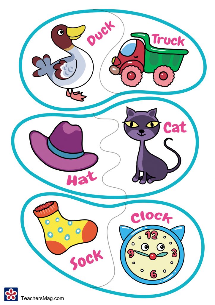 Matching and Rhyming Picture Card Printables