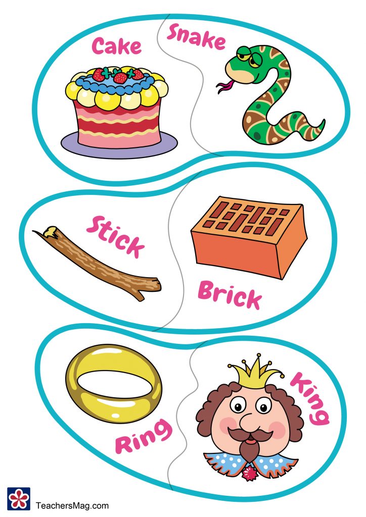 Matching and Rhyming Picture Card Printables