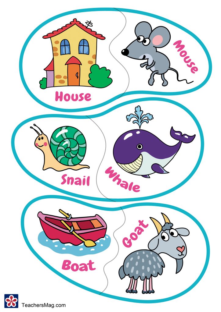 Matching and Rhyming Picture Card Printables