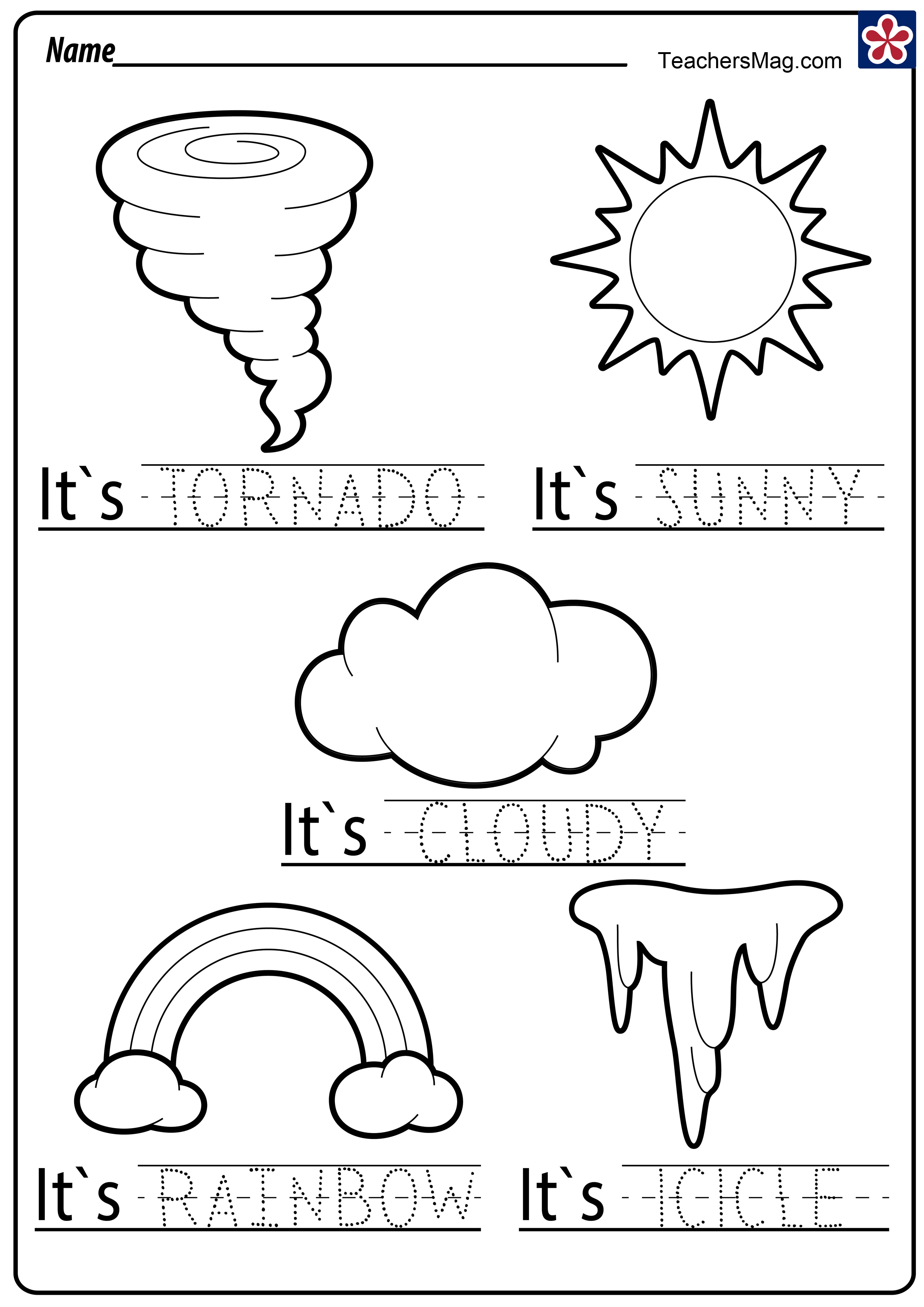 Free Weather Worksheets For 1st Grade