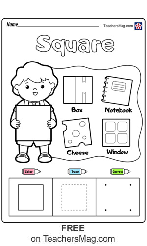 Free Shapes Worksheets for Preschoolers. TeachersMag.com