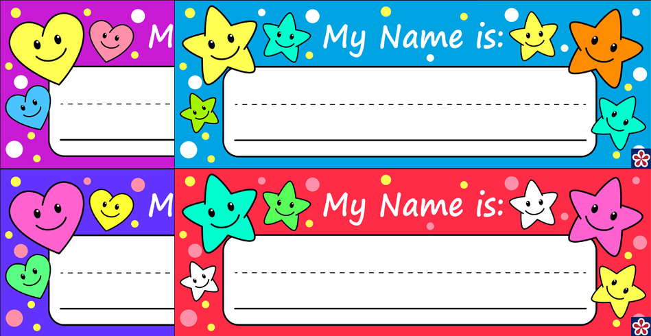 name tags designs for school