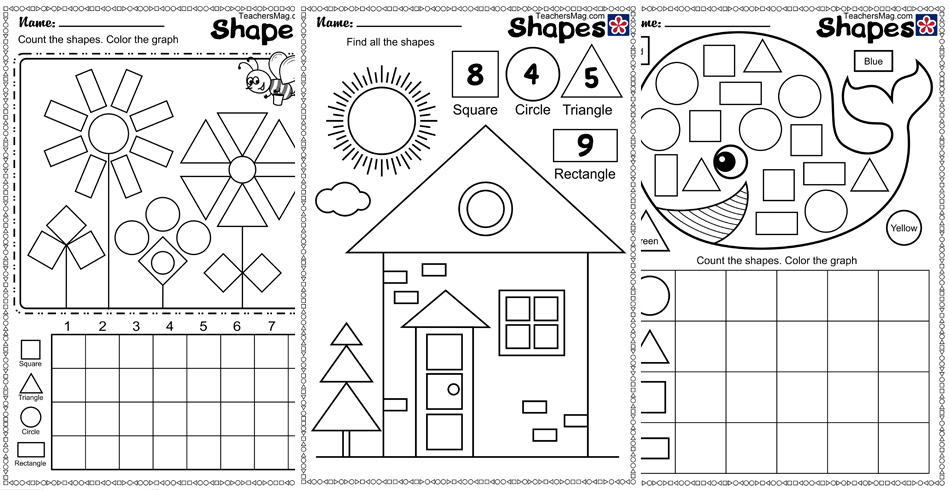 Shape and Counting Worksheets