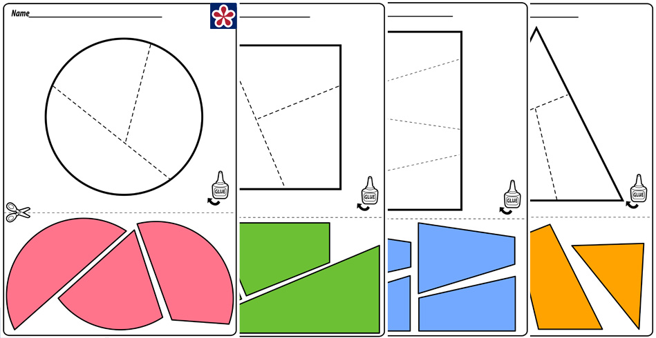 Shapes-Within-Shapes Sorting Puzzle Worksheet