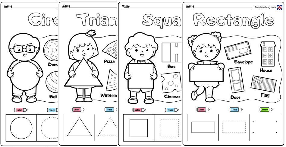 Free Shapes Worksheets for Preschoolers. TeachersMag.com