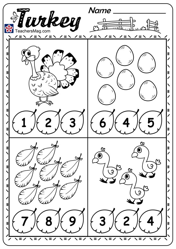 Turkey Counting Worksheet
