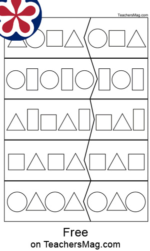 Shape Pattern Worksheets for Kindergartners | TeachersMag.com