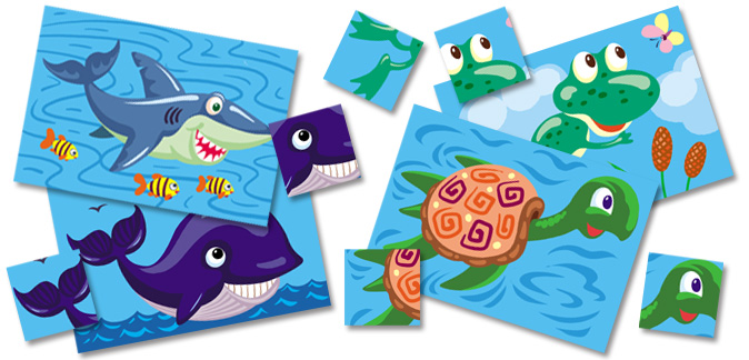 Water Animals Matching Activity