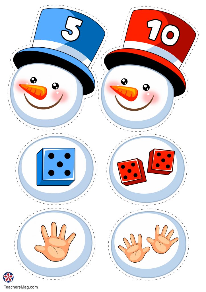 Snowman Number Matching Free Printable | TeachersMag.com