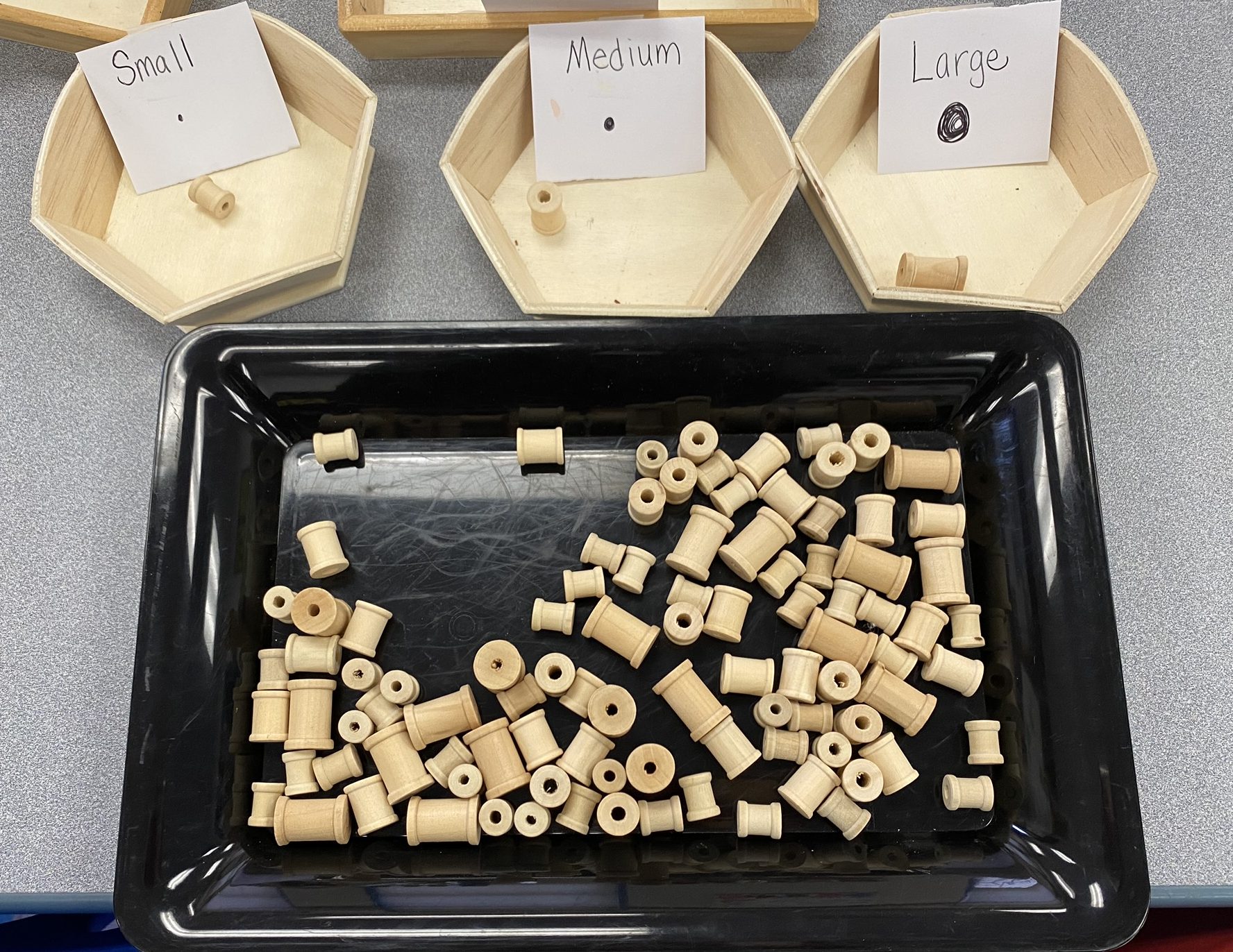 Small, Medium, and Large Mixed Object Sorting Activity for Preschoolers