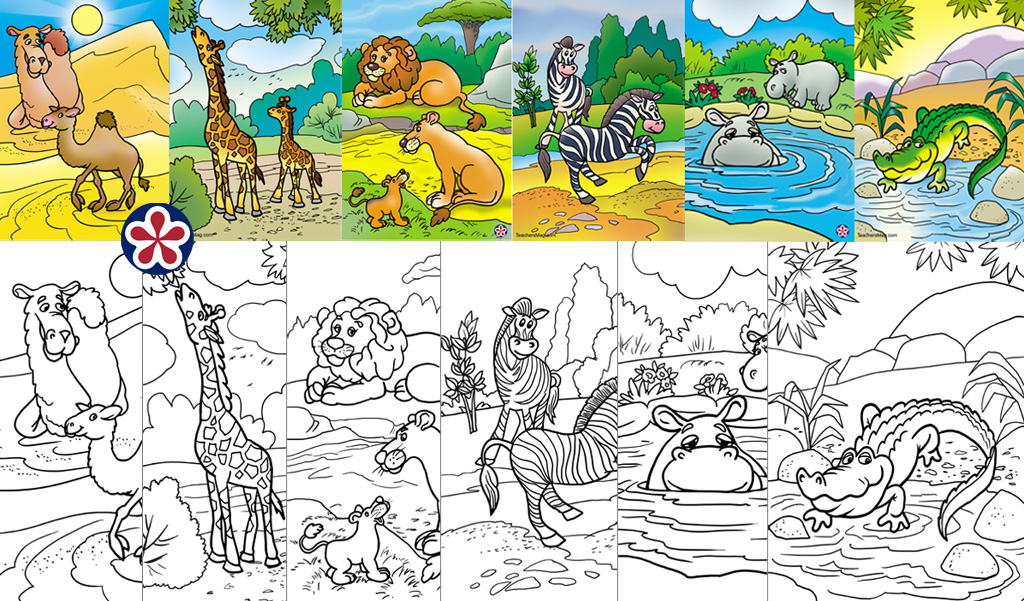 African Animals Coloring Pages for Preschool and PreK. 