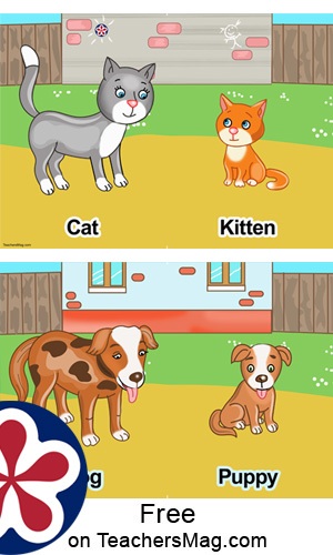 mommy and baby animals matching game