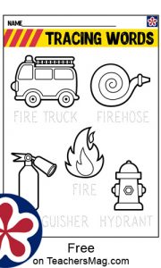 Free Firefighter Worksheets | TeachersMag.com