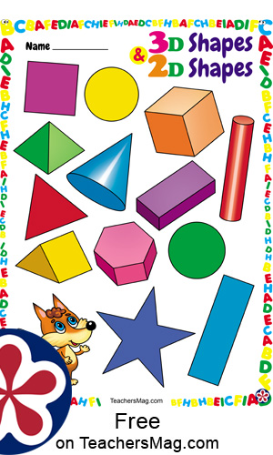 3D Shapes & 2D Shapes Worksheets