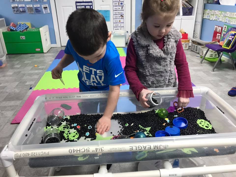 space-themed sensory bin