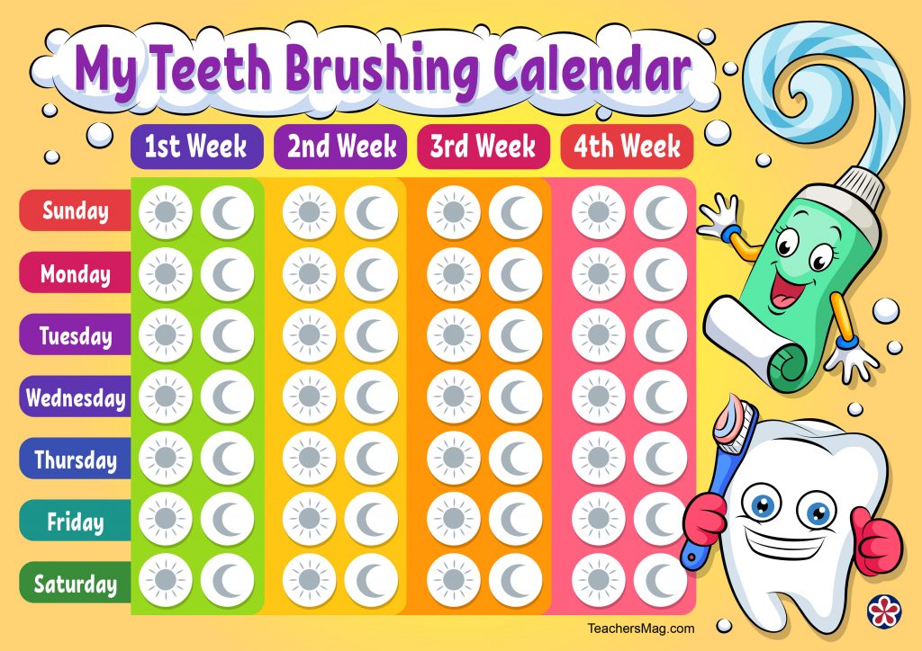 Free Printable My Teeth Brushing Calendar2.