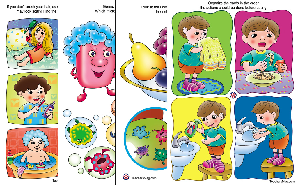 Hygiene-Focused Worksheets for Young Students. 
