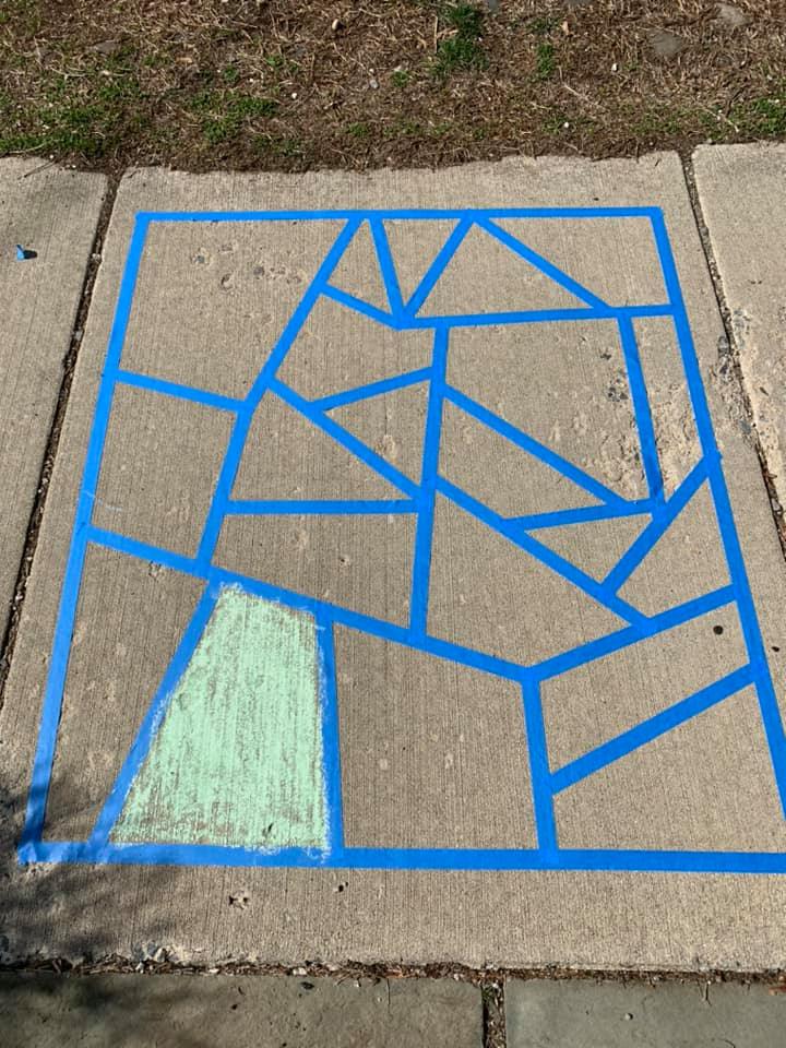 Painter's Tape Sidewalk Chalk Activity Idea