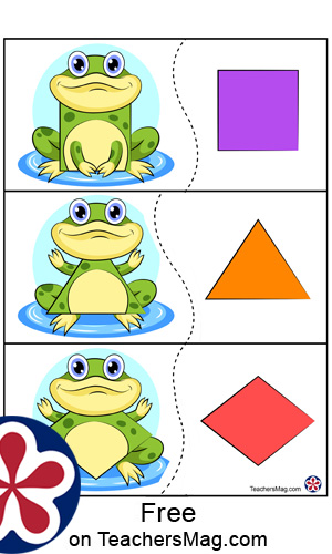 Frog-Themed Shape and Counting Activity Worksheets