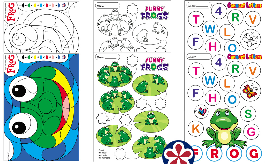 Frog Themed Worksheets for Young Children