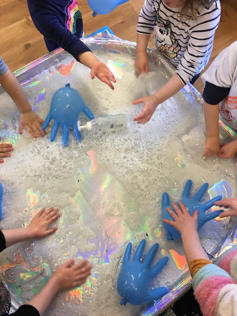 Handwashing Activity for Children with Balloons and Soap