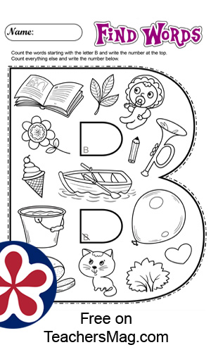 Worksheets About the Letter B | TeachersMag.com