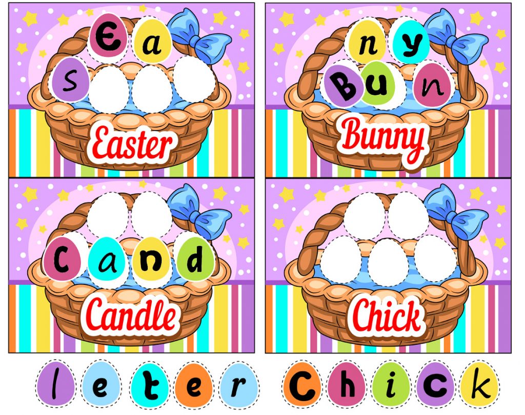 Easter Basket Word-Matching Activity