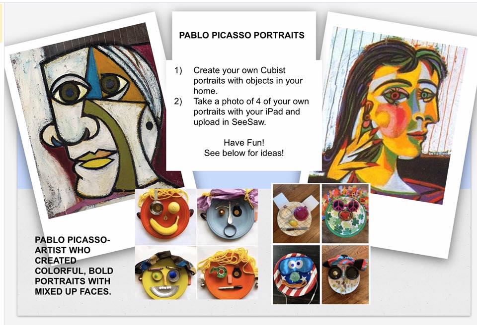 Pablo Picasso-Style Mixed-Media Cubist Portraits for Kids