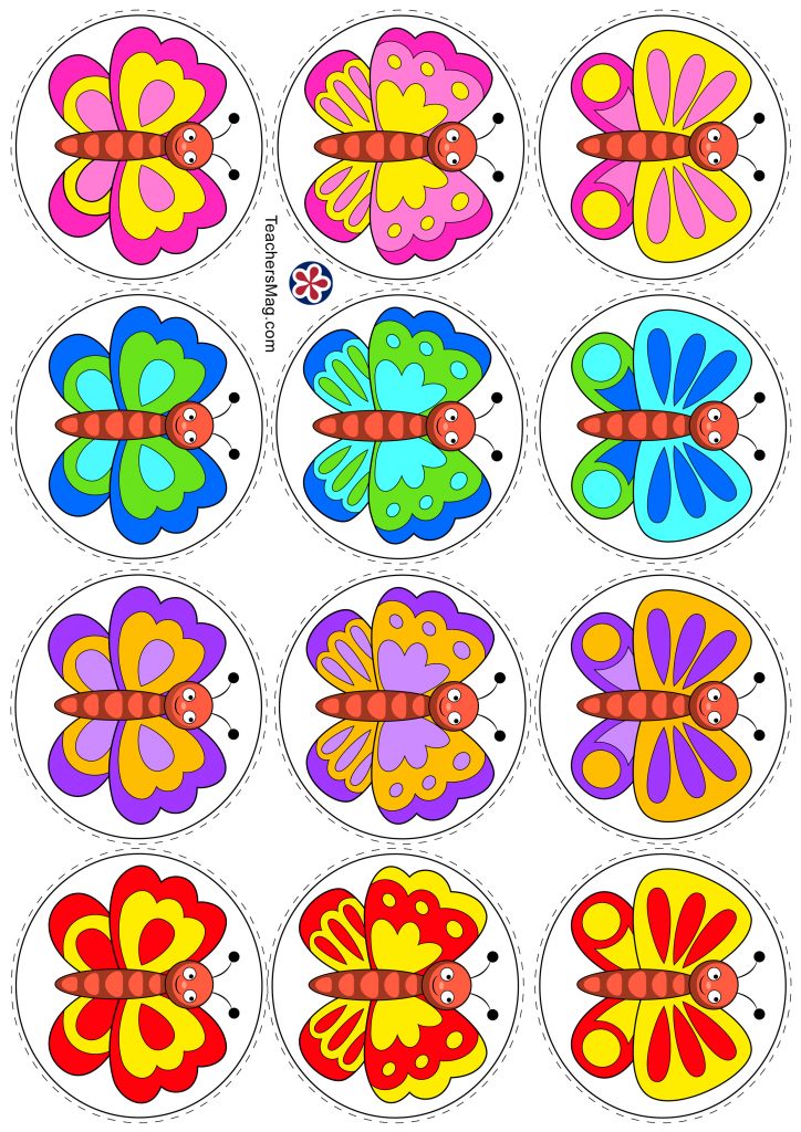 Printable Butterfly Color Matching Activity-2 | TeachersMag.com