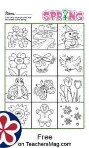 Spring-Themed Worksheets for Preschool | TeachersMag.com