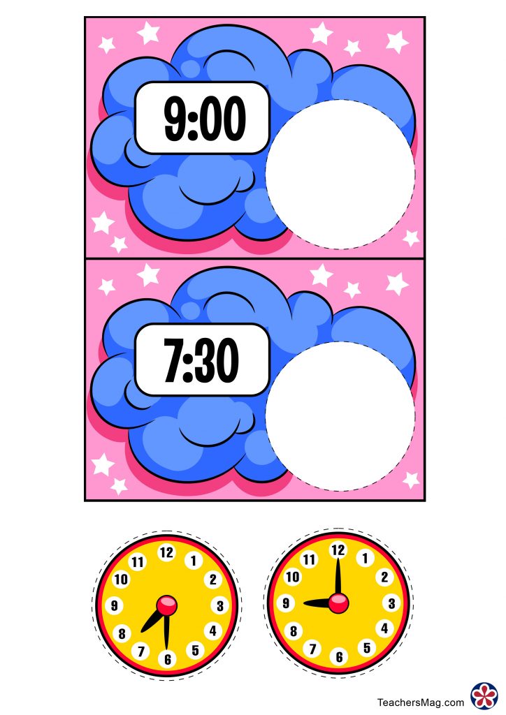 Time Worksheets Clocks-2 | TeachersMag.com