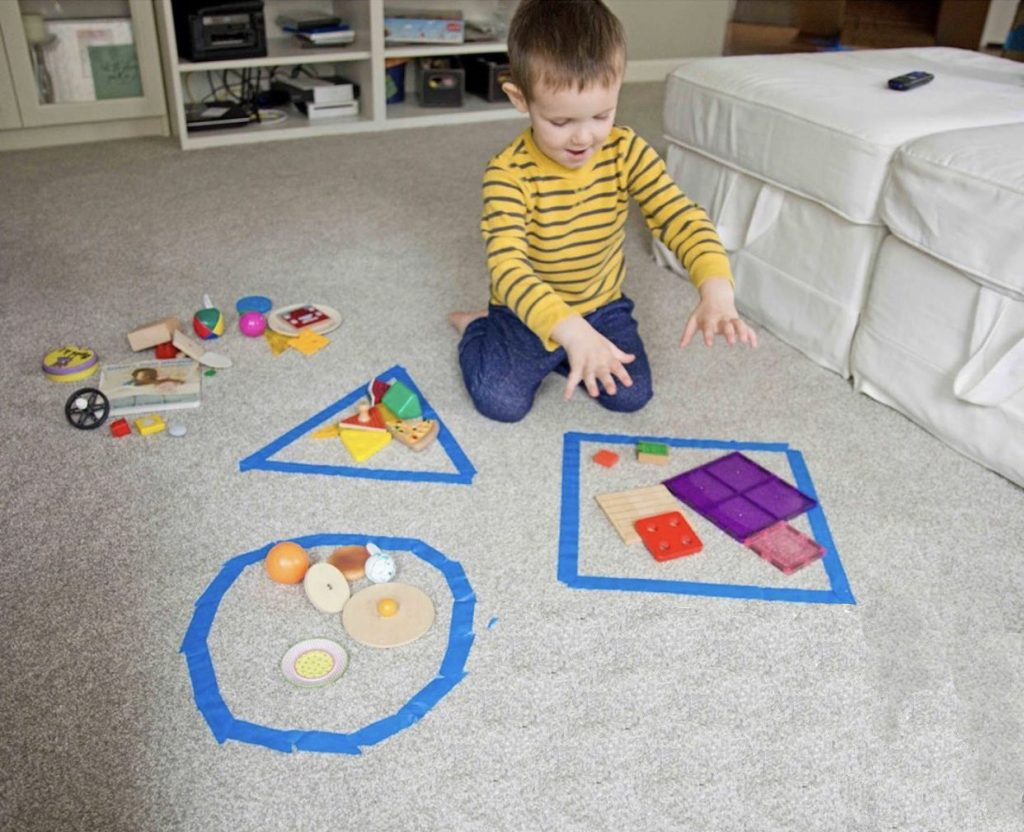 Shape Sorting Activity With Everyday Objects for Toddlers