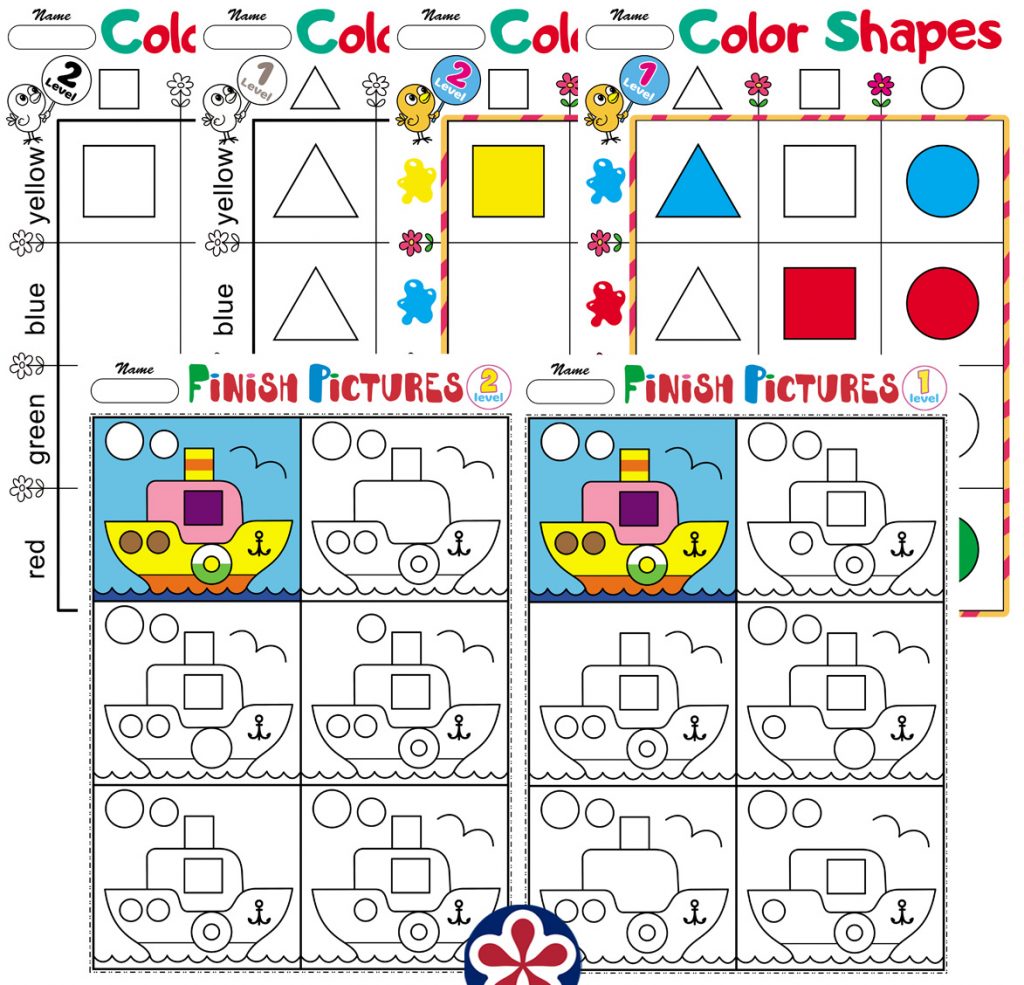 Logic Worksheets With Shapes for Kindergarten Students