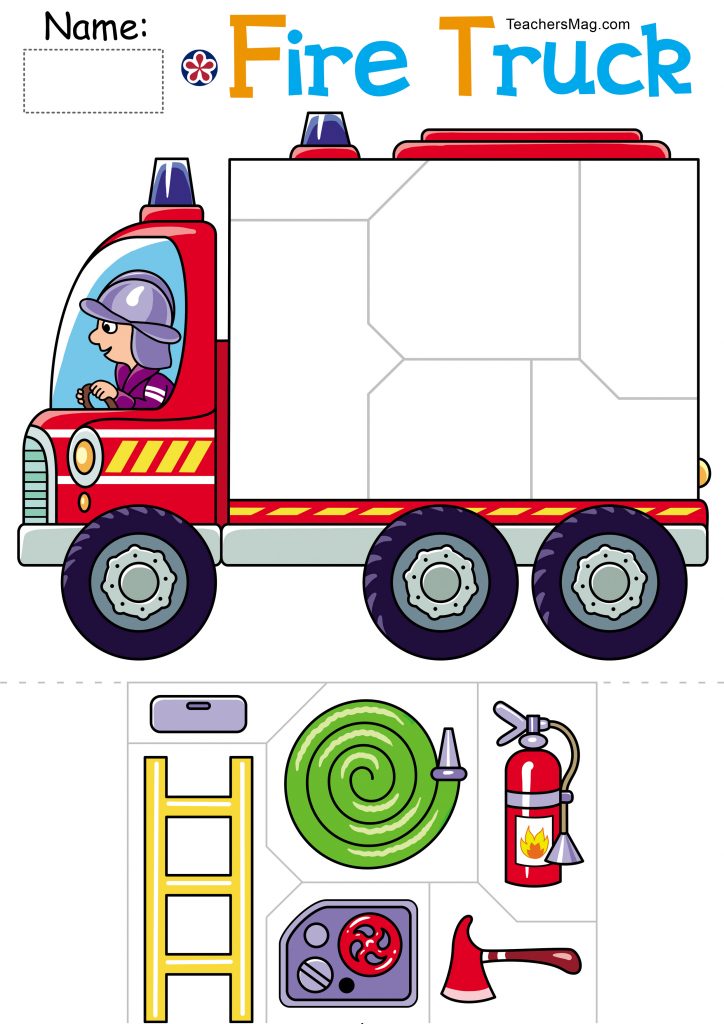 Fireman Worksheets for Preschool-2. TeachersMag.com