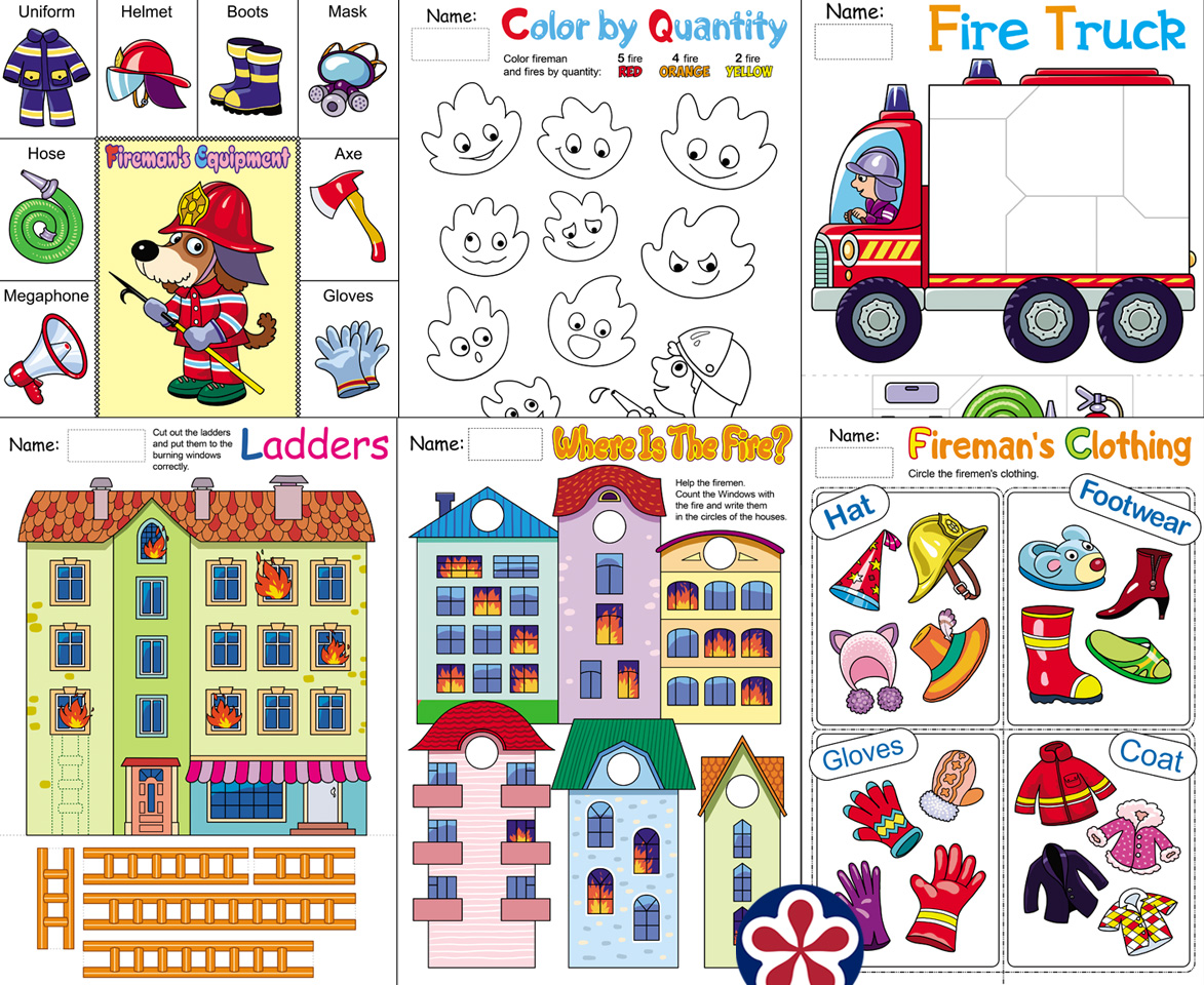 Fireman Worksheets for Preschool | TeachersMag.com