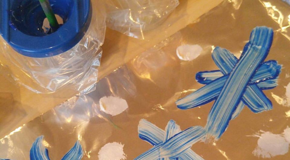 Painting on, "Ice," For Preschoolers!