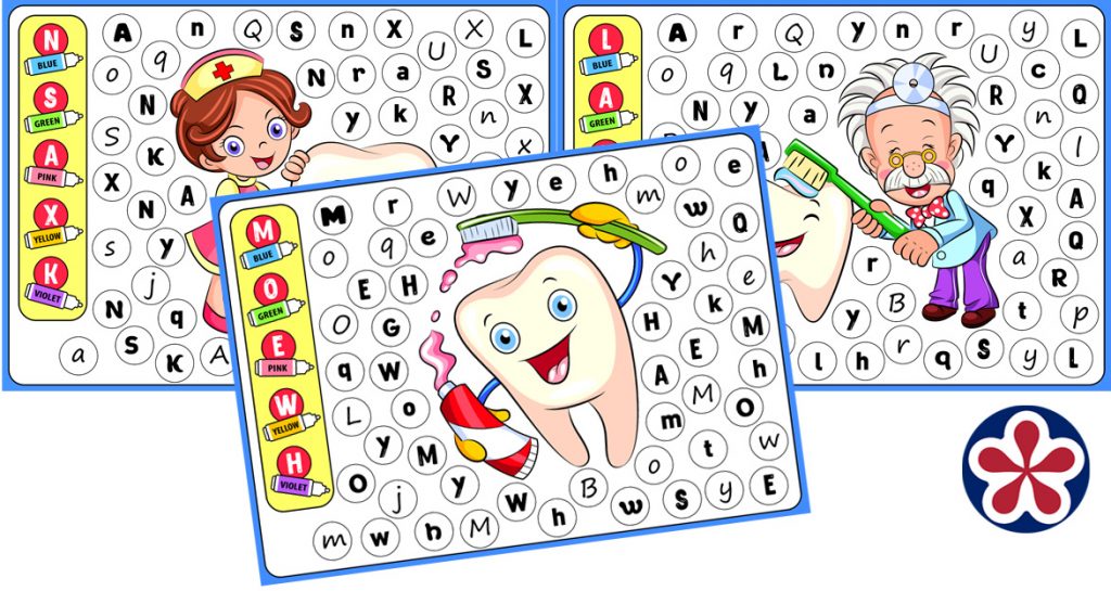Dental Health-Themed Letter Matching Worksheets for Kids