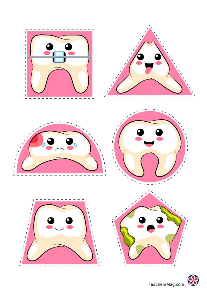 Dental Health-Themed Shape Matching Activity for Preschoolers-2