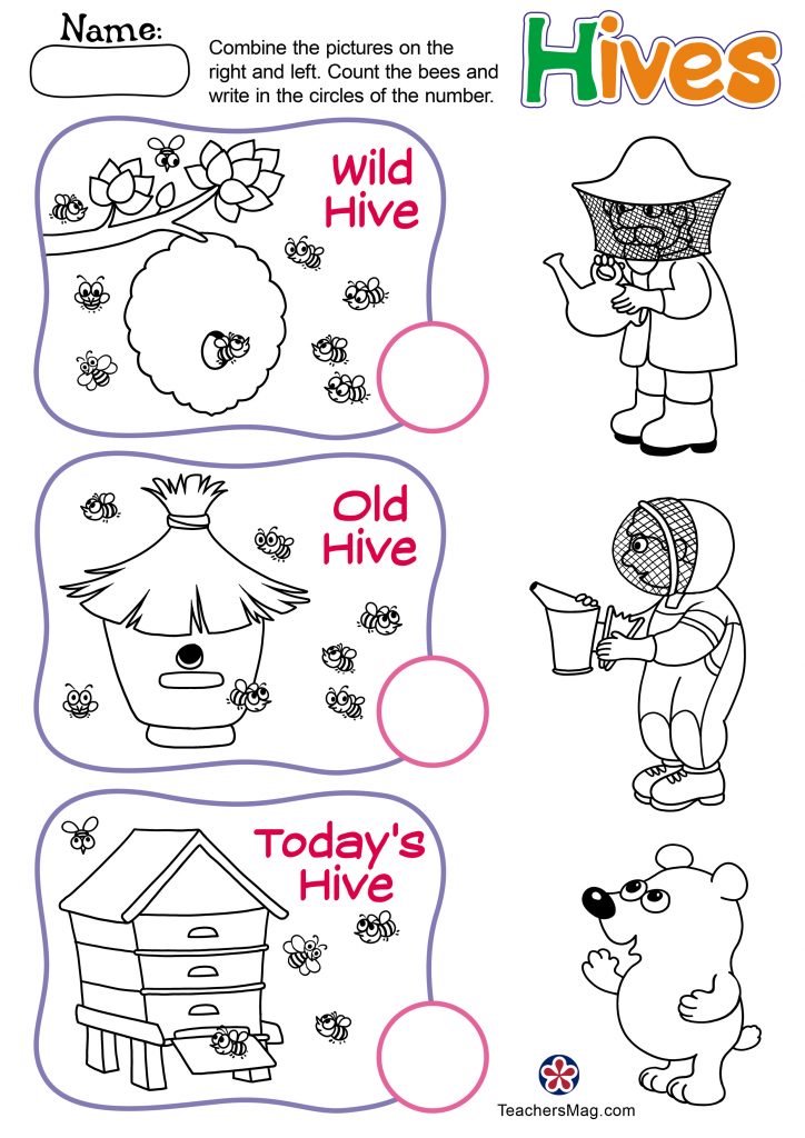 BeeThemed Worksheets and Posters for Preschool2.