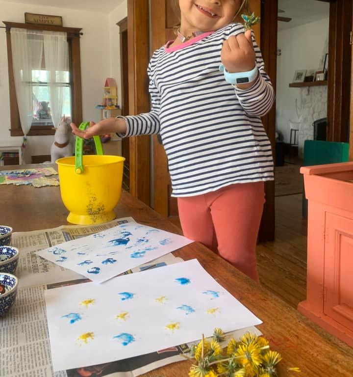 Painting with Dandelions for Springtime Fun