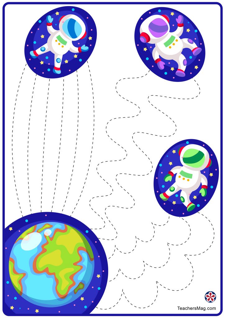 Outer Space-Themed Tracing Worksheets for Kids-2 | TeachersMag.com