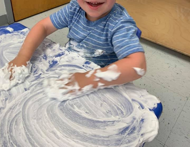 Shaving Cream Shape Drawing for Toddlers.