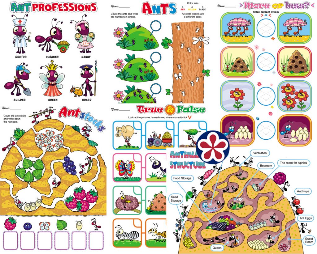 Ant-Themed Worksheets and Posters for Preschool