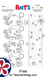 Ant-Themed Worksheets and Posters for Preschool | TeachersMag.com