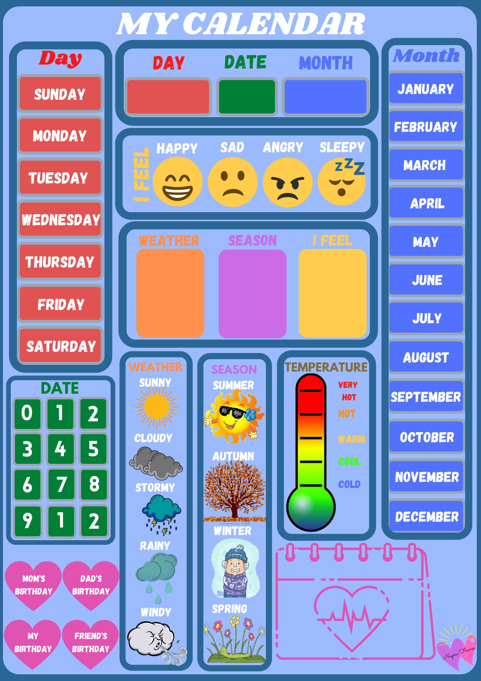 Preschool Calendar Printables. TeachersMag.com