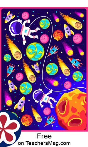 Space Painting Activity for Kids