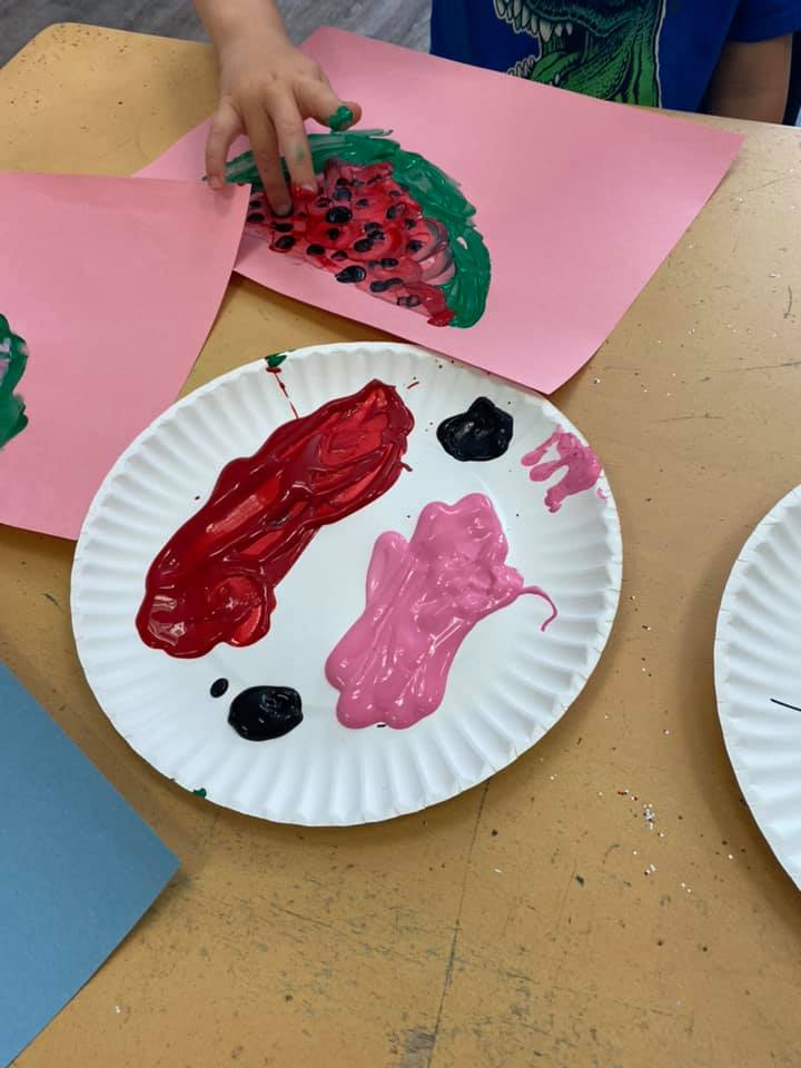 Watermelon Finger Painting Activity